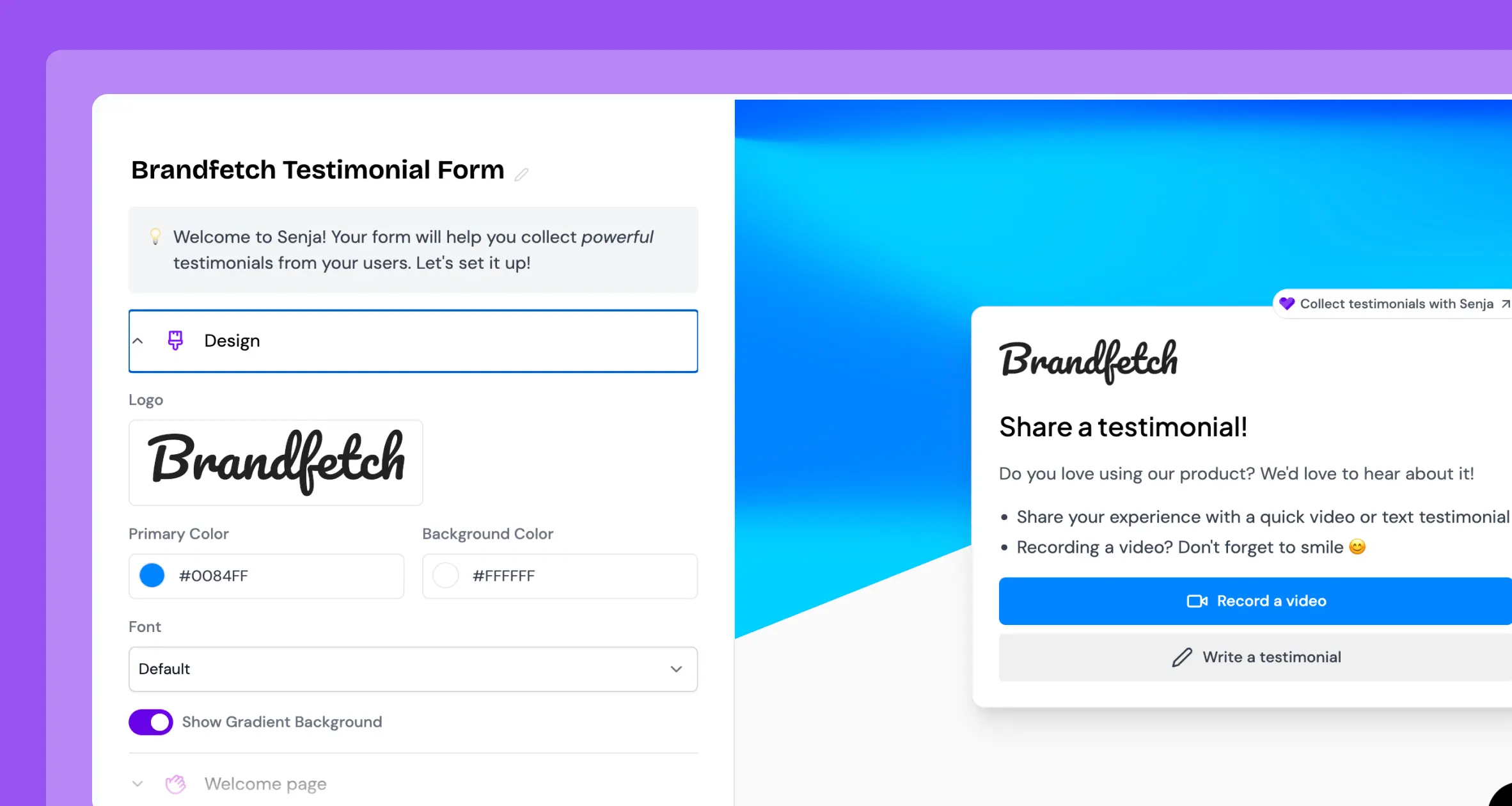 Brandfetch Case Study - Customizing the editor used to take time, but not anymore—everything is now automatically on-brand.